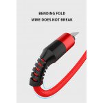 Wholesale 3-in-1 Nylon Strong Charge and Sync USB Cable 2.4A [3 FT] (Red)